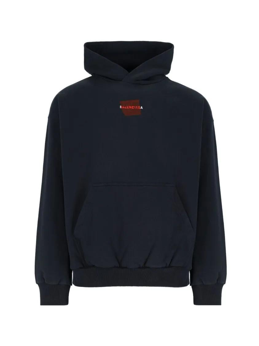 Thumbnail - Balenciaga - Taped' Hoodie – Black - Größe M - schwarz