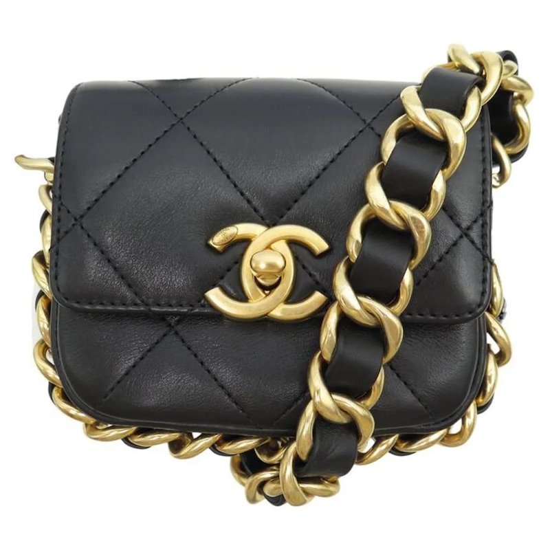Chanel Crossbody Bag NEUE CHANEL HANDTASCHE KETTE RUND UM AS2833 SCHWAR schwarz