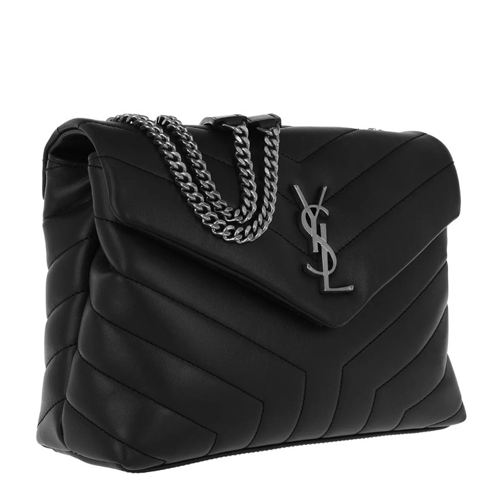 Saint Laurent LouLou S Shoulder Bag Quilted Leather Black/Black