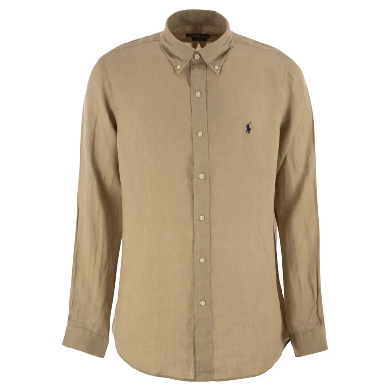 Polo Ralph Lauren Chemise Custom-Fit Linen Shirt Brown