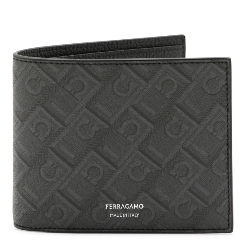 Salvatore Ferragamo Geldbörse Monogram Embossed Leather Wallet Grey