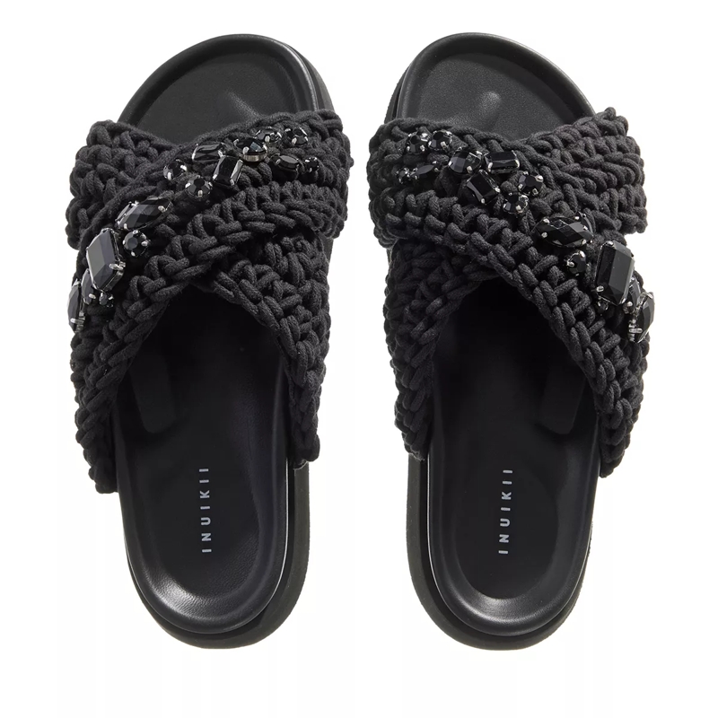 INUIKII Slides Woven Stones Platform Black(Image 4)
