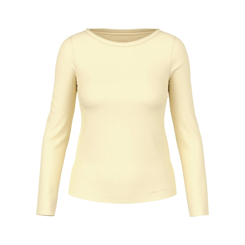 Marc Cain Top Langarmshirt aus Baumwoll-Mix beige