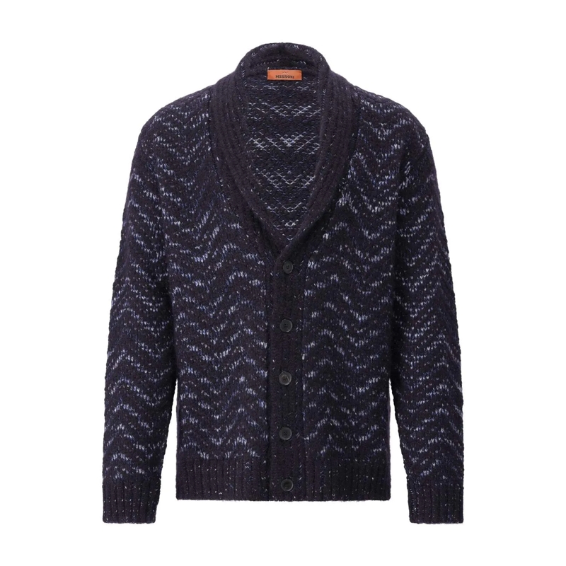 Missoni Strickjacke Strickjacke aus Alpaka-Mix Dunkelblau