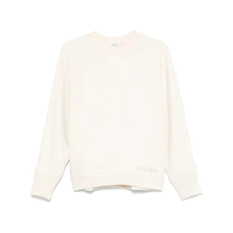 Max Mara  Soft Cotton Blend Sweatshirt With Relaxed Fit Neutrals