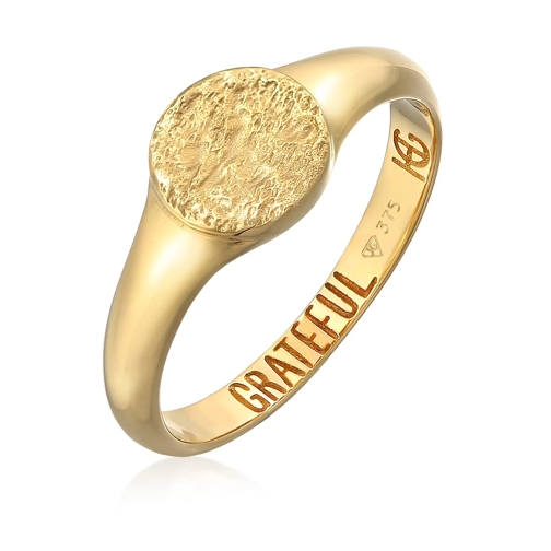 Haze & Glory Ring Siegelring Rund - Grateful 375 Gelbgold gold 