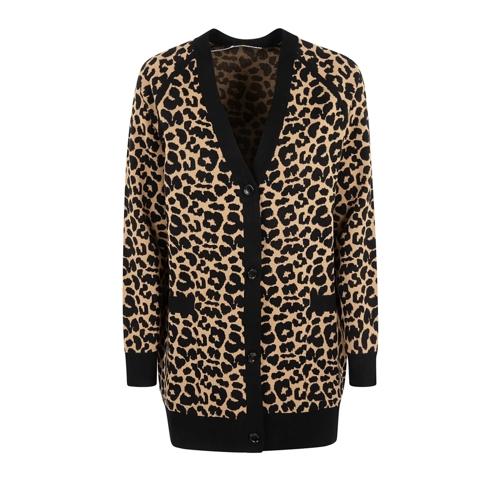 Max Mara Strickjacke Black Leopard Print Sweater Black