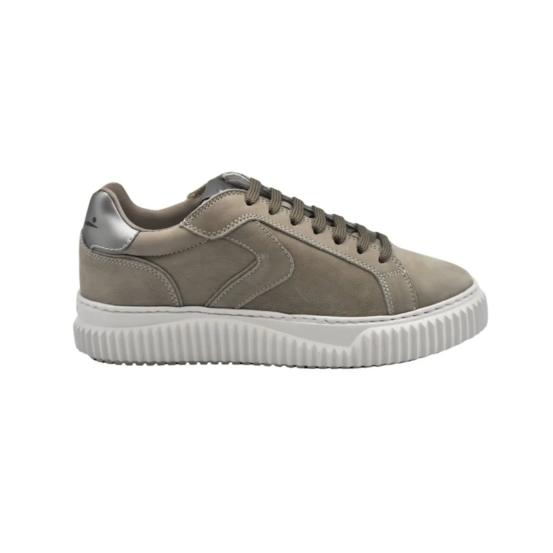 Voile Blanche Low-Top-Sneaker Laced Sneakers With Contrasting Sole Grey