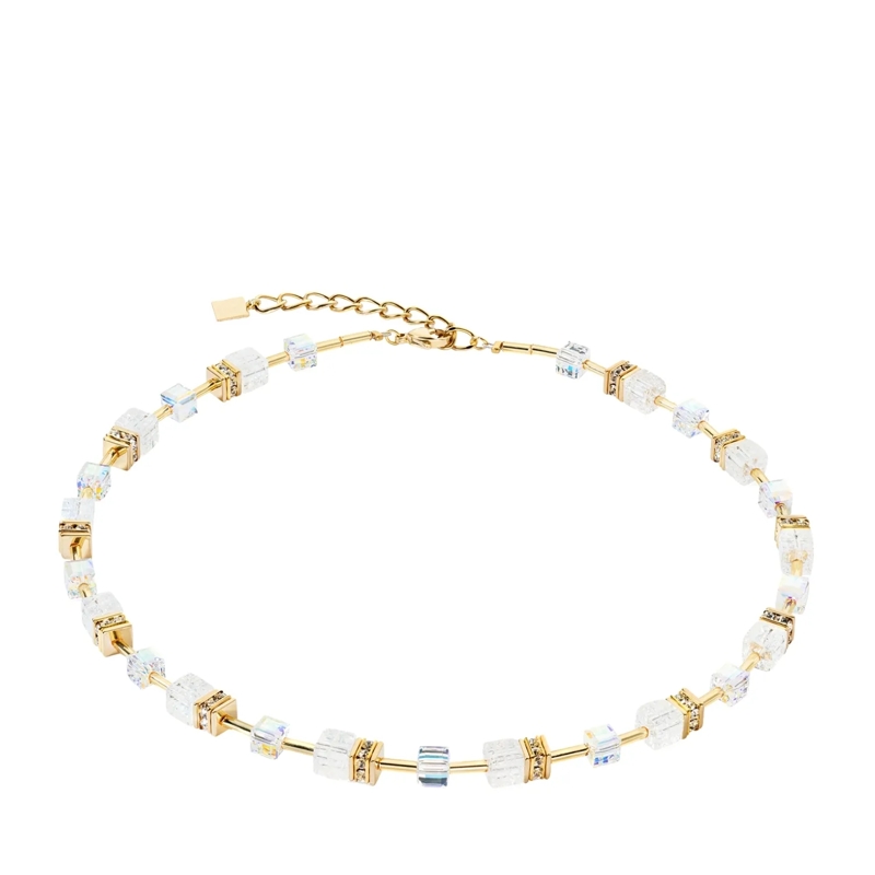COEUR DE LION Mittellange Halskette GeoCUBE® Iconic Nature Halskette weiss