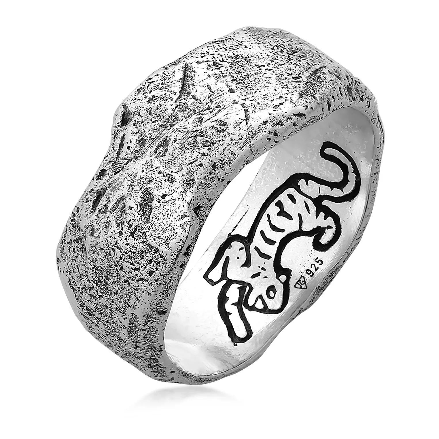 Haze & Glory Ringe - Ring Bandring - El Tigre Small 925 Silber - Gr. 60 MM - in Silber - für Damen