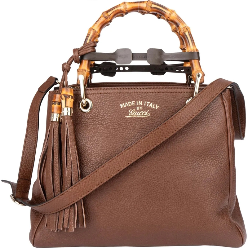 Gucci Schultertasche Gucci Brown Leather Bamboo Handbag mehrfarbig