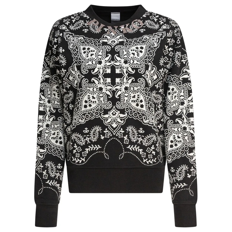 Pinko  Paisley Pattern Cotton Sweatshirt Black