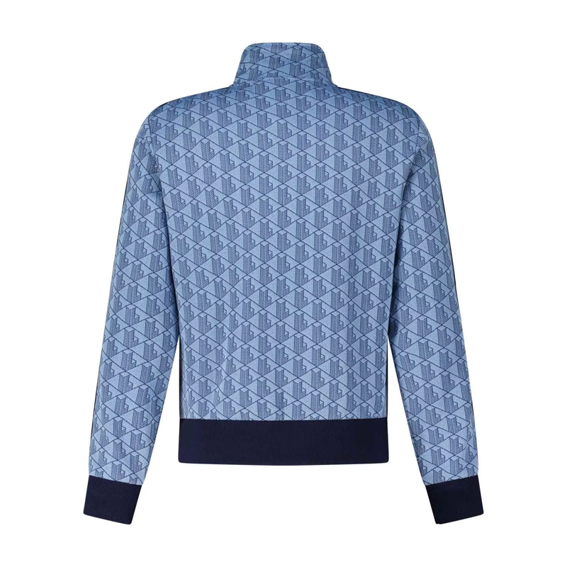 Lacoste Übergangsjacke Sweatjacke mit Jacquard-Monogramm und Logo-Detail Dunkelgrau(Image 9)