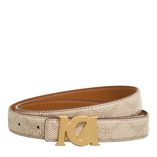 MCM Thin Belt M-Art Lauretos Belt 2.5 Sized I9 Oatmeal