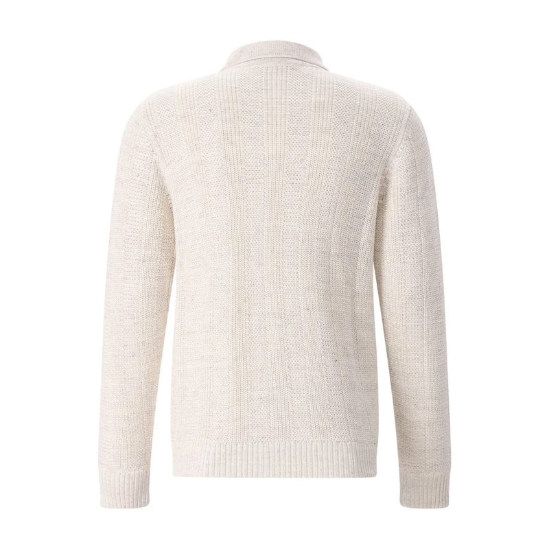 Maurizio Baldassari Overhemd Strickjacke aus Leinenmix weiß(Image 3)