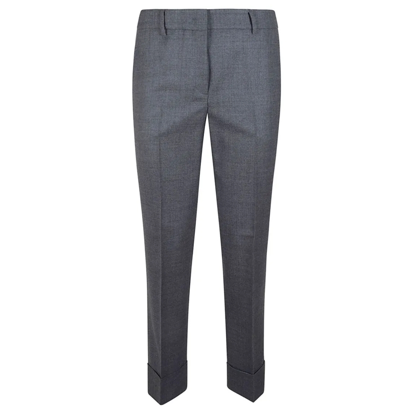 Incotex  Tailored Wool Trousers With Classic Waistband Grey