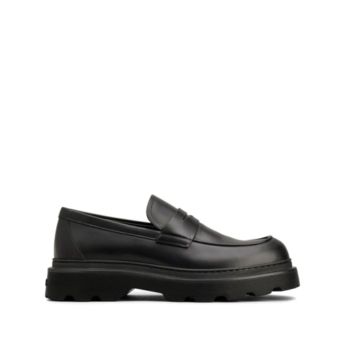 Tod's Black Leather Loafers Black Mocassin