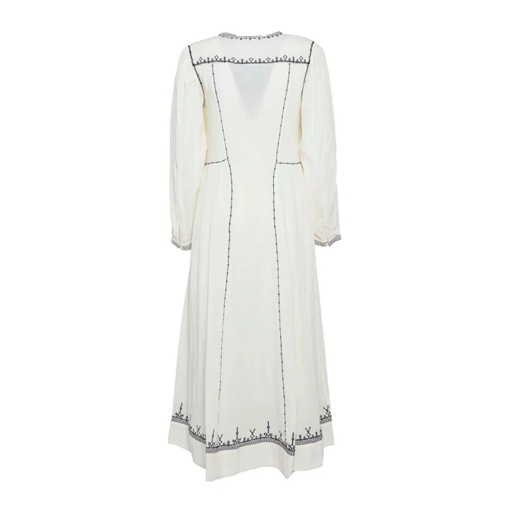 オールインワン・サロペット Isabel Marant Etoile Pippa Long Dress In Ecru Cotton With Etoile Isabel Marant Pippa Long Dress In Ecru Cotton With