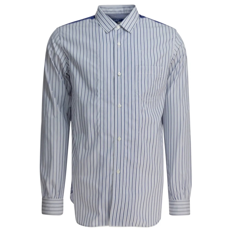 Junya Watanabe Chemise Cotton Striped Shirt Grey