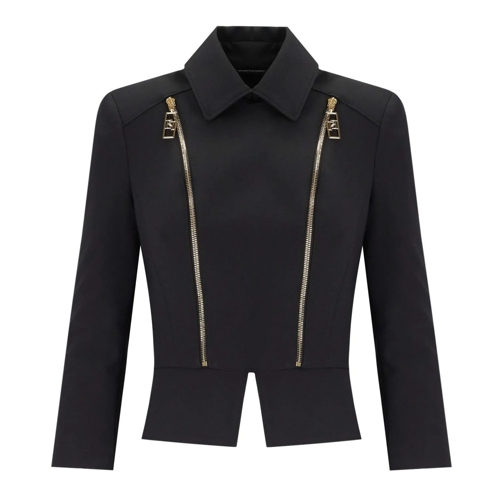 Elisabetta Franchi  ELISABETTA FRANCHI SCHWARZE JACKE MIT REISSVERSCHL schwarz