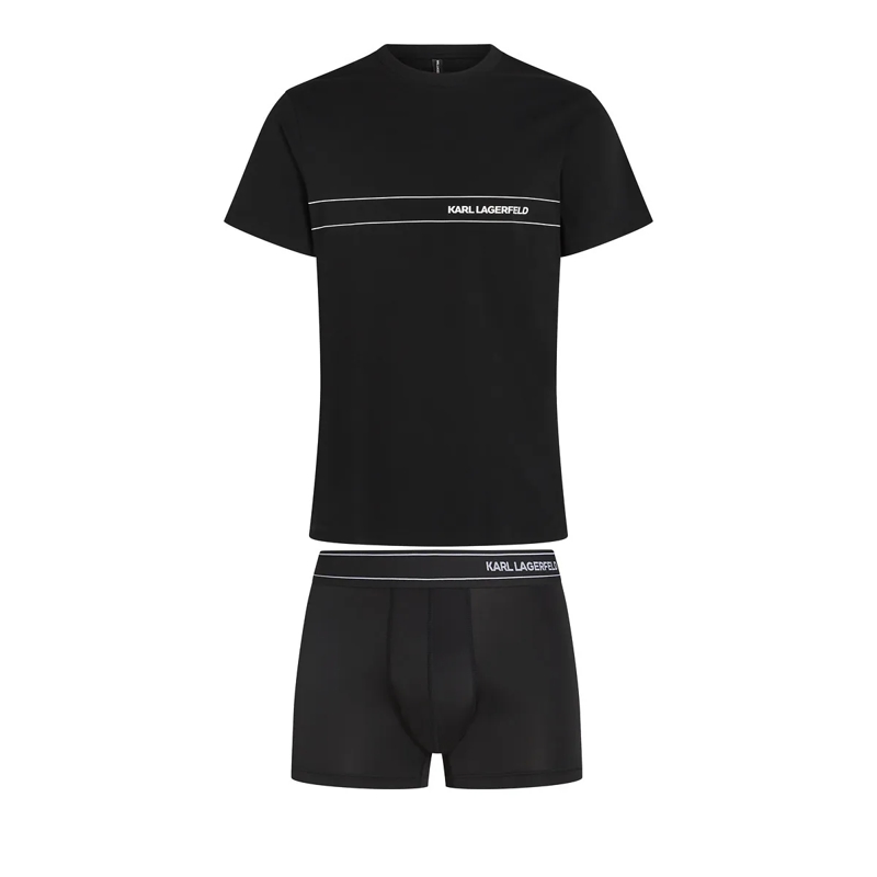 Karl Lagerfeld  Pyjama-Geschenkset mit Logo schwarz