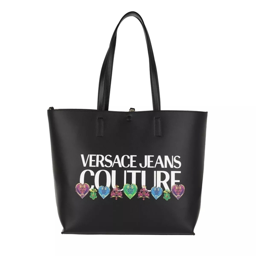 Versace Jeans Couture Flower Print Logo Tote Bag Black Tote