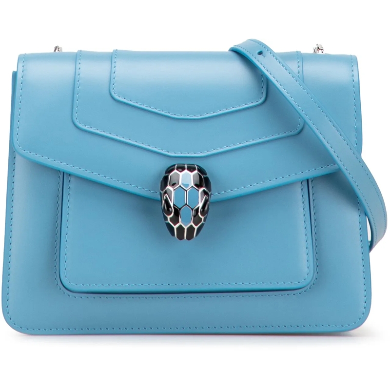 BVLGARI Schultertasche Leather Serpenti Forever Crossbody blau