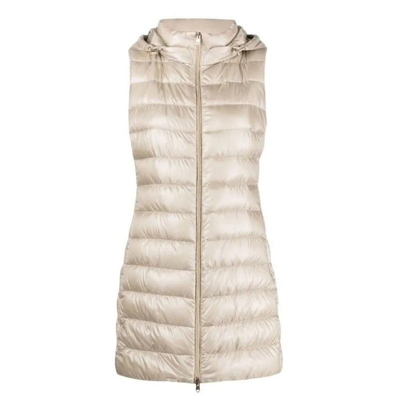 Herno  Quilted Puffer Vest With Hood Neutrals