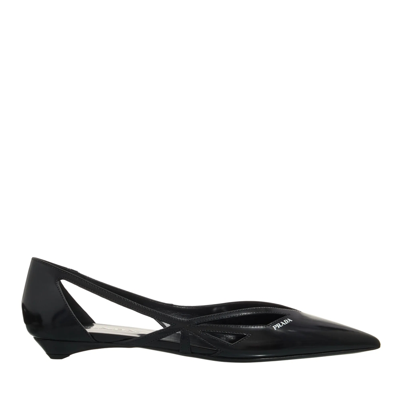 Prada Ballerinas Cut Out Leather Ballerinas Nero
