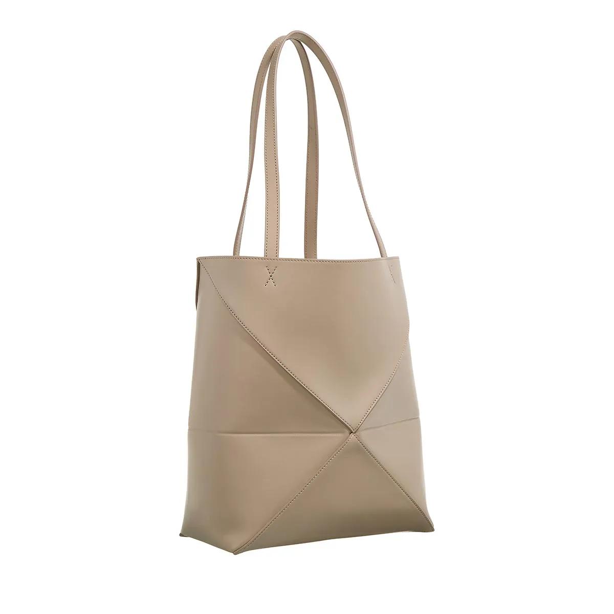 Loewe Totes & shoppers Puzzle Fold Tote Calfskin in taupe