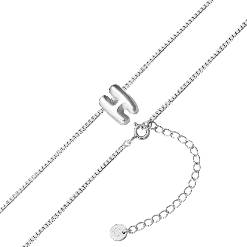 Glanzstücke München Mittellange Halskette Sterling Silber Halskette Buchstabe H silber(Image 3)