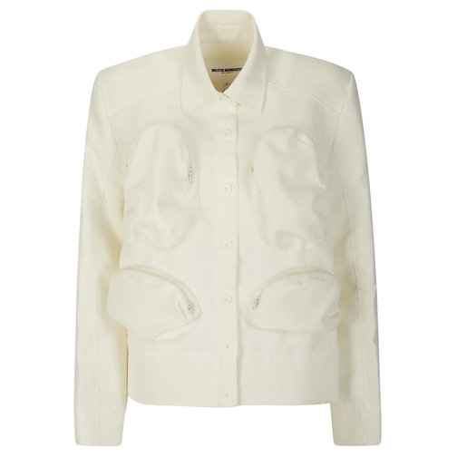 MELITTA BAUMEISTER Übergangsjacke White Button Closure Jacket White