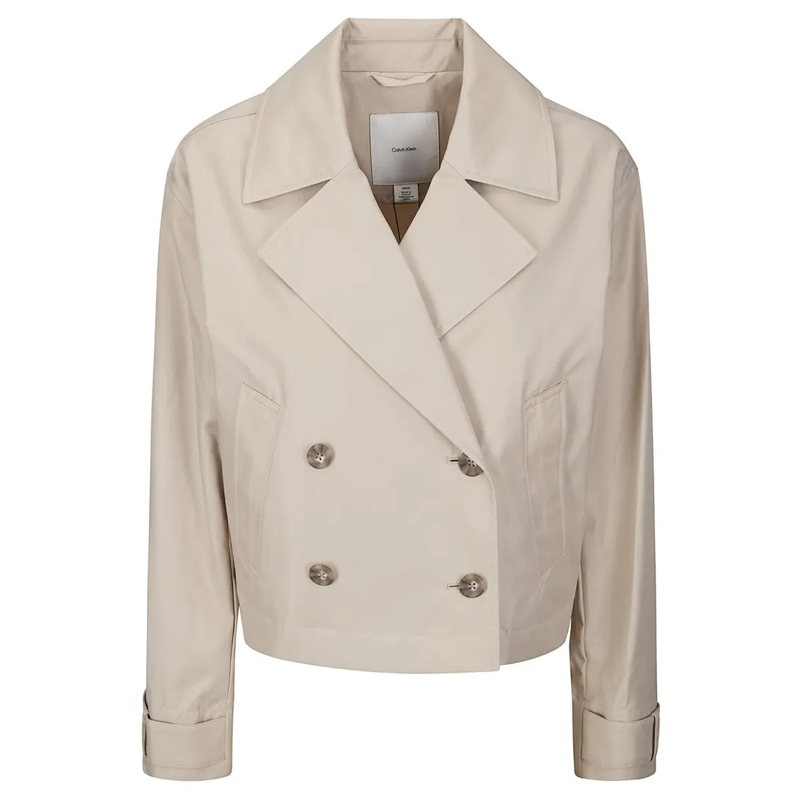 Calvin Klein Blazer Short Cotton Trench Grey