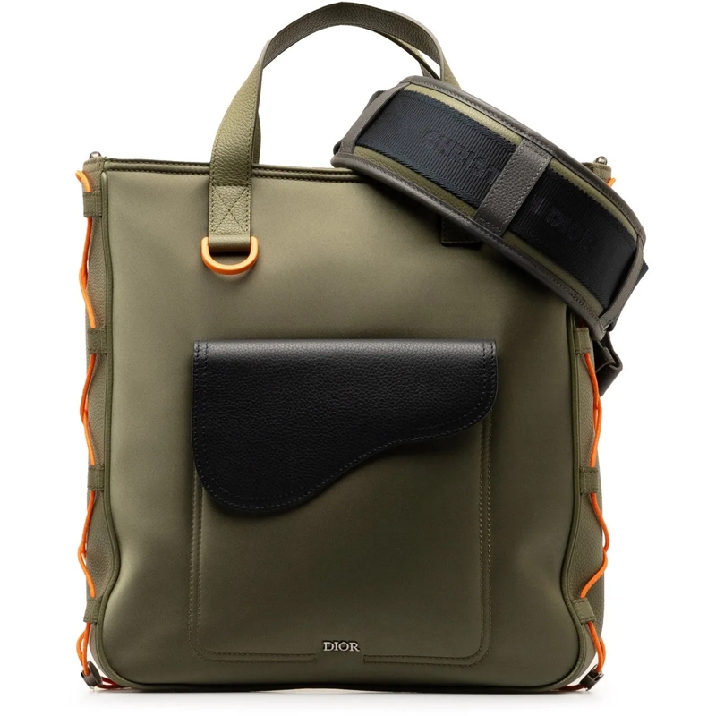 Christian Dior Schultertasche x Sacai Saddle Tote grün