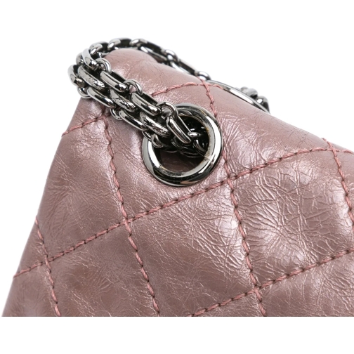 Chanel Sac à bandoulière 2008-2009 Reissue 2.55 Aged Metallic Calfskin Doub rose (Image 19)