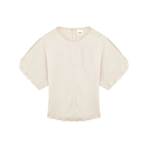 Isabel Marant Chemisiers Cream White Satin-Finish Karlita Blouse Neutrals