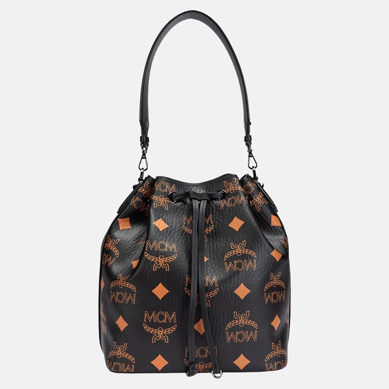 MCM Crossbody Bag Beuteltaschen Dessau Kordelzugtasche in Maxi Viset schwarz