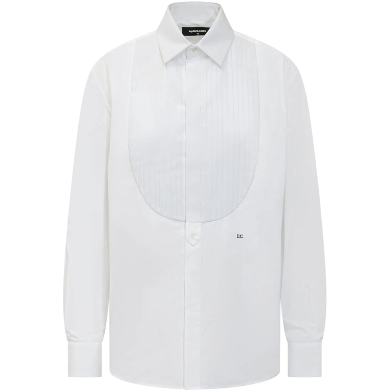 Dsquared2 Chemisier Camicia Tuxedo weiß