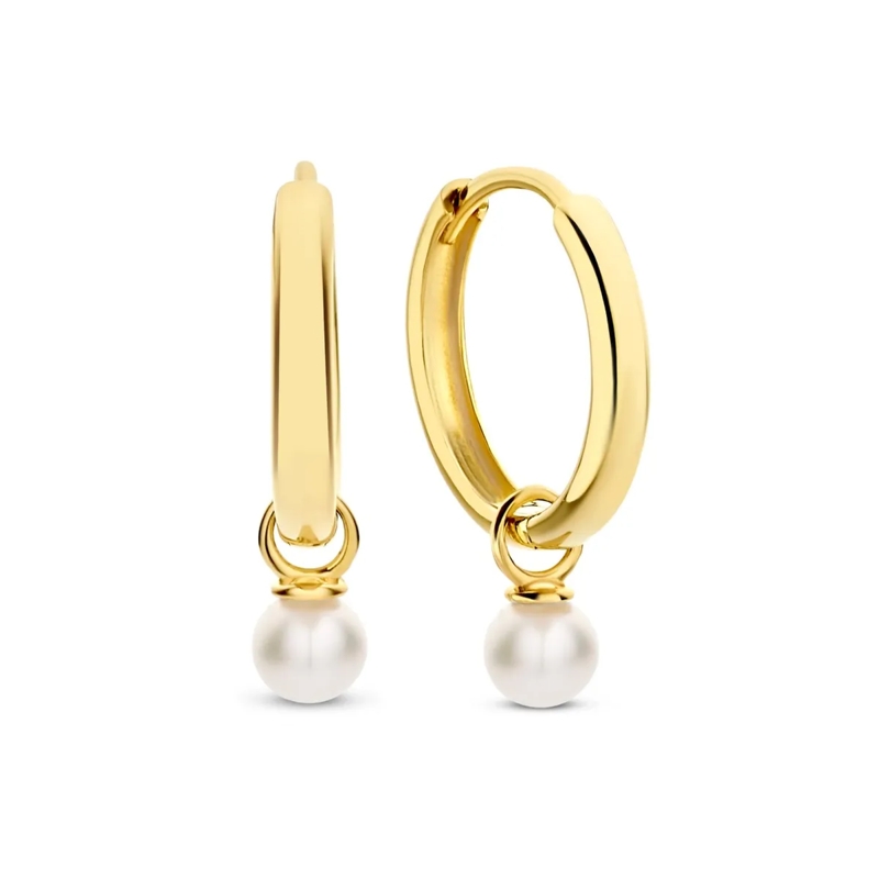 Isabel Bernard Creolen Belleville Luna 14 karat hoop earrings with freshw Gold