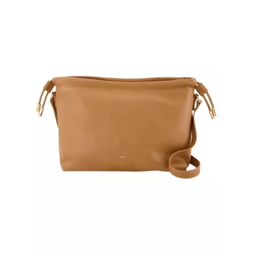 A.P.C. Ninon Mini Hobo Bag - A.P.C. - Caramel - Synthetic Brown Axelremsväska