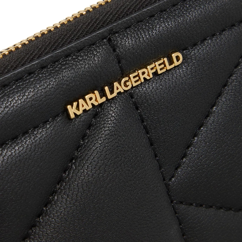 Karl Lagerfeld Portemonnaie mit Zip-Around-Reißverschluss K/Kuilt Sm Zip Around Wallet Black(Image 4)