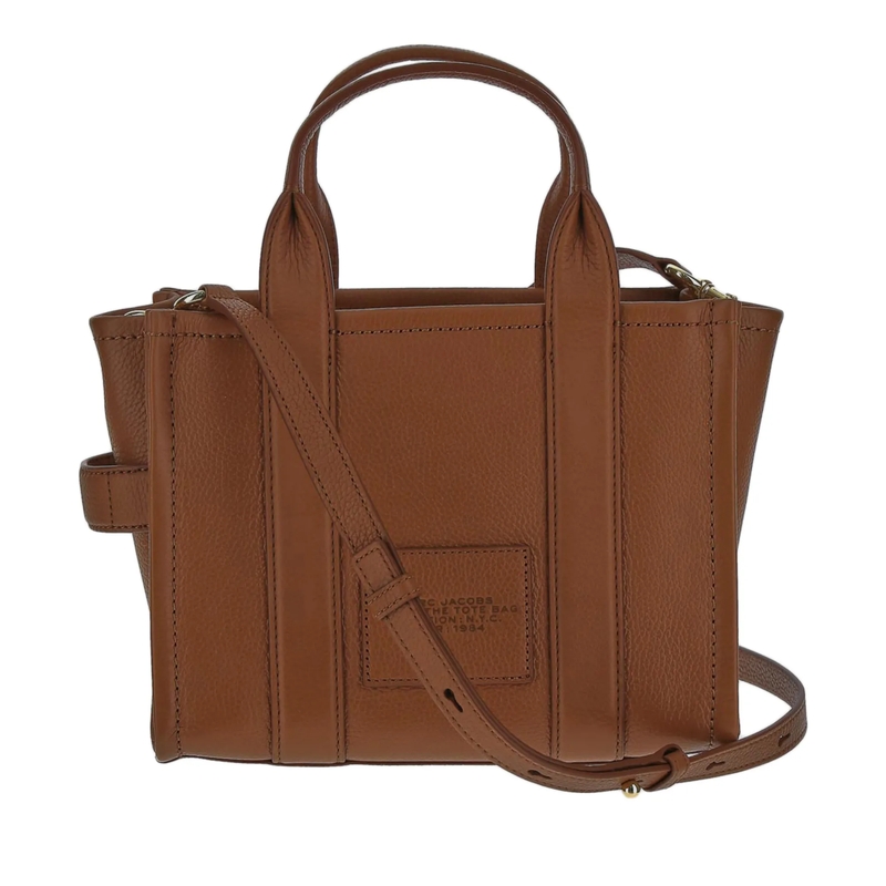Marc Jacobs Tote Structured Pebbled Leather Tote With Bold Logo Brown(Image 6)