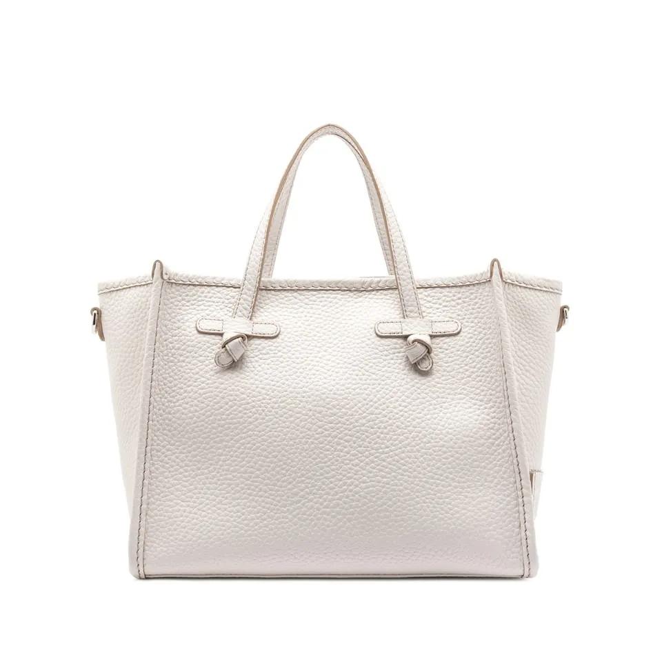 Gianni Chiarini Shoppers & Totes Marcella Structured Calf Leather Shoulder Bag in wit