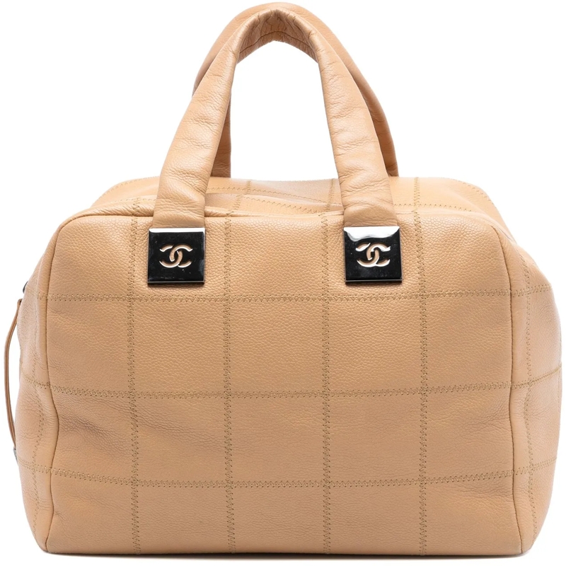 Chanel Tote CC Choco Bar Caviar Stitched Boston braun