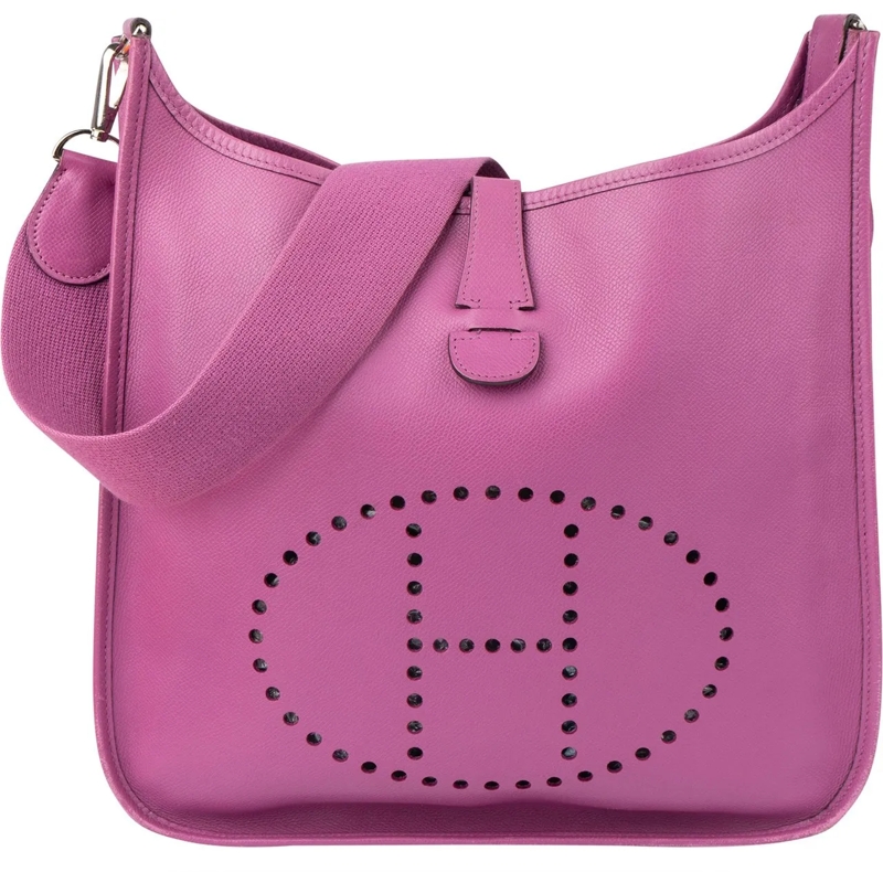 Hermès Tote Hermes Epsom Leather Evelyne GM Crossbody Bag lila