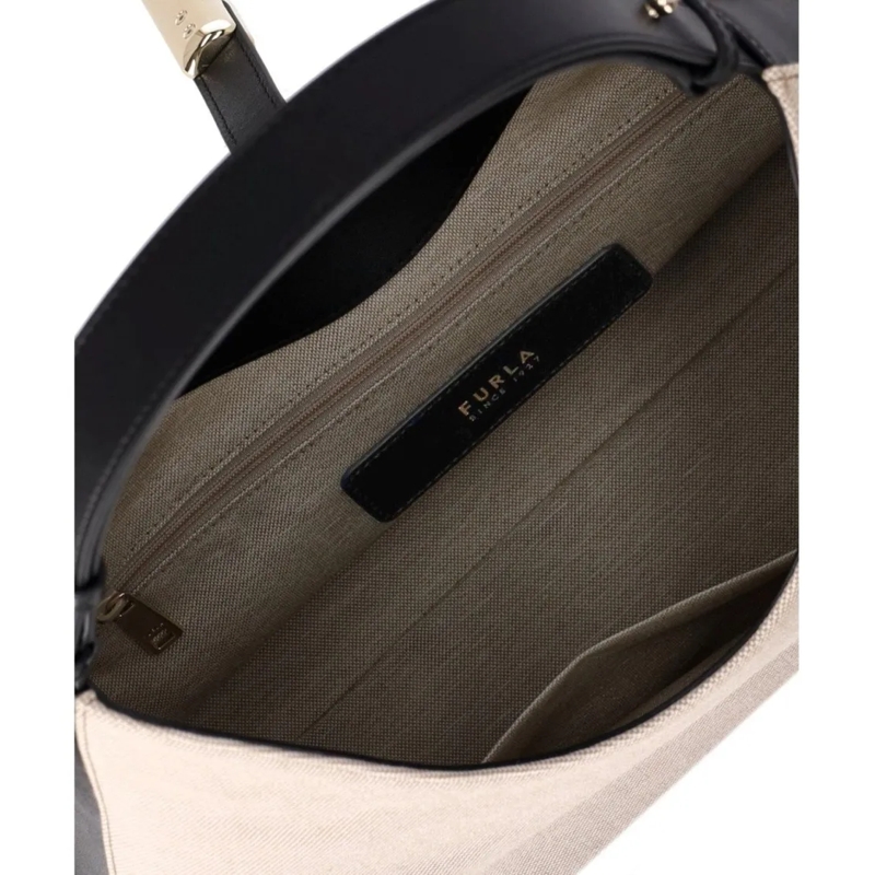 Furla Hobo Bag Furla Goccia M Hobo Naturale+Nero(Image 6)