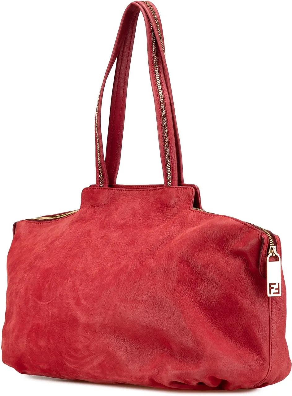 Thumbnail - Fendi Shopper - 2000-2010 Medium Leather Chains Tote - Gr. unisize - in Rot - für Damen