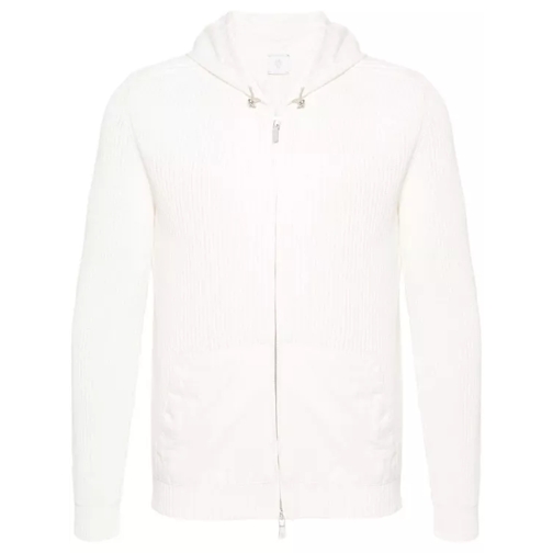 Eleventy White Fisherman's Knit Cardigan White 