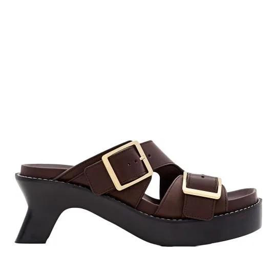 Loewe Sandalen & Sandaletten - Loewe Ease Heel Slide 90 - Gr. 38 (EU) - in Kupfer - für Damen