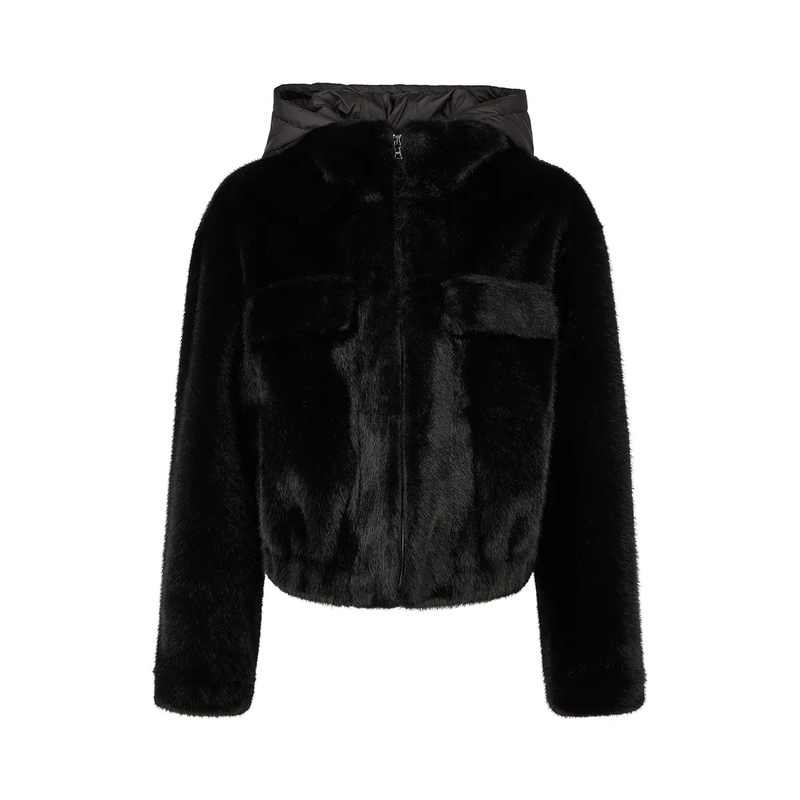 Marc Aurel Jacke Jacke Faux Fur schwarz